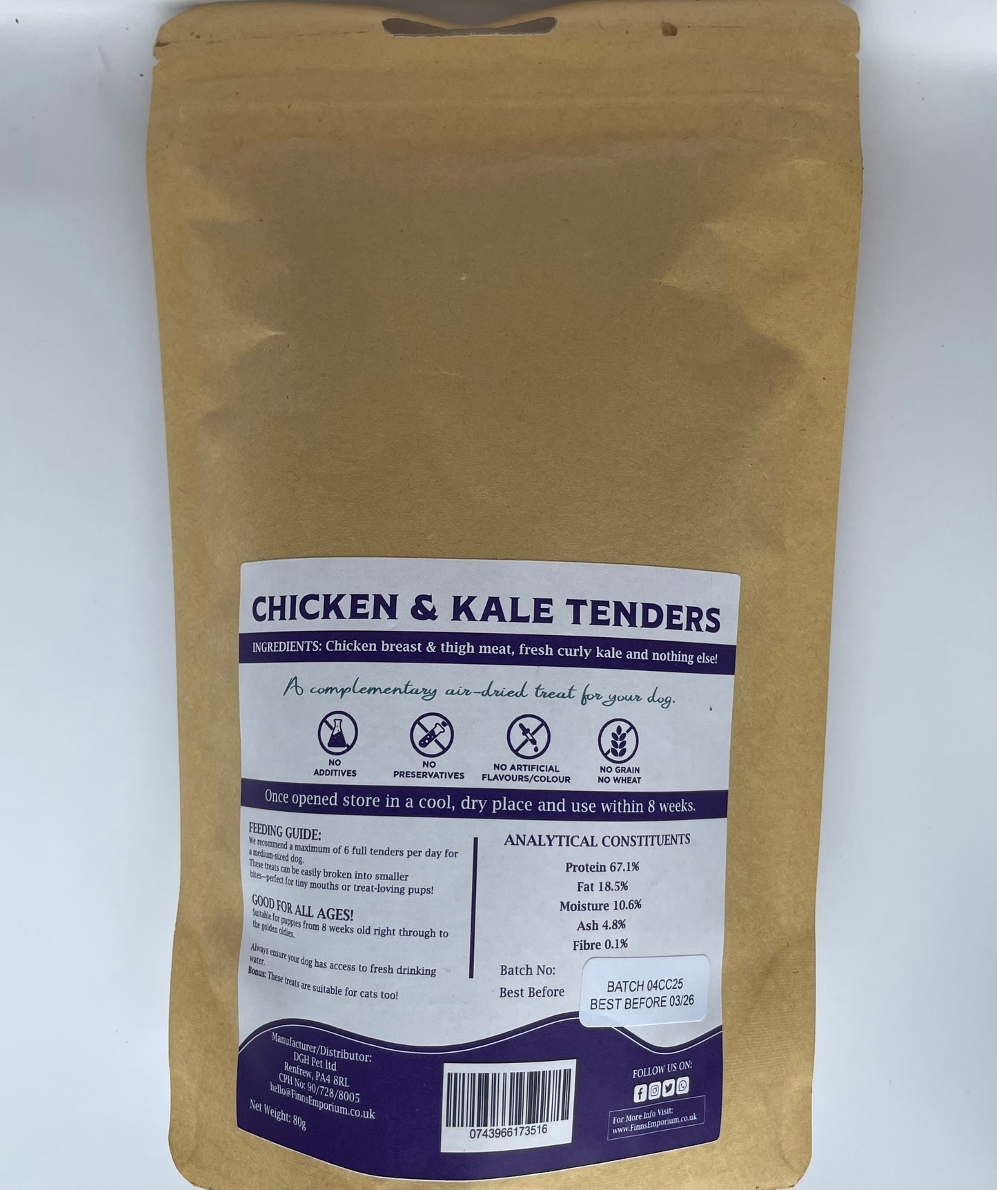 Finn's Emporium Chicken & Kale Tenders (80g)