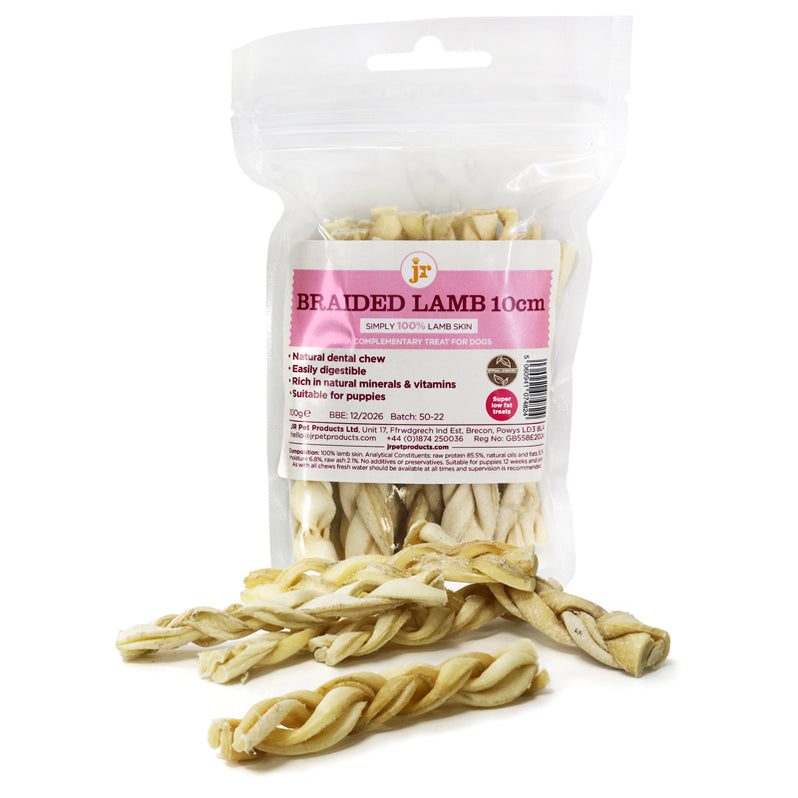 JR Pet Products Braided Lamb 10cm (100g)