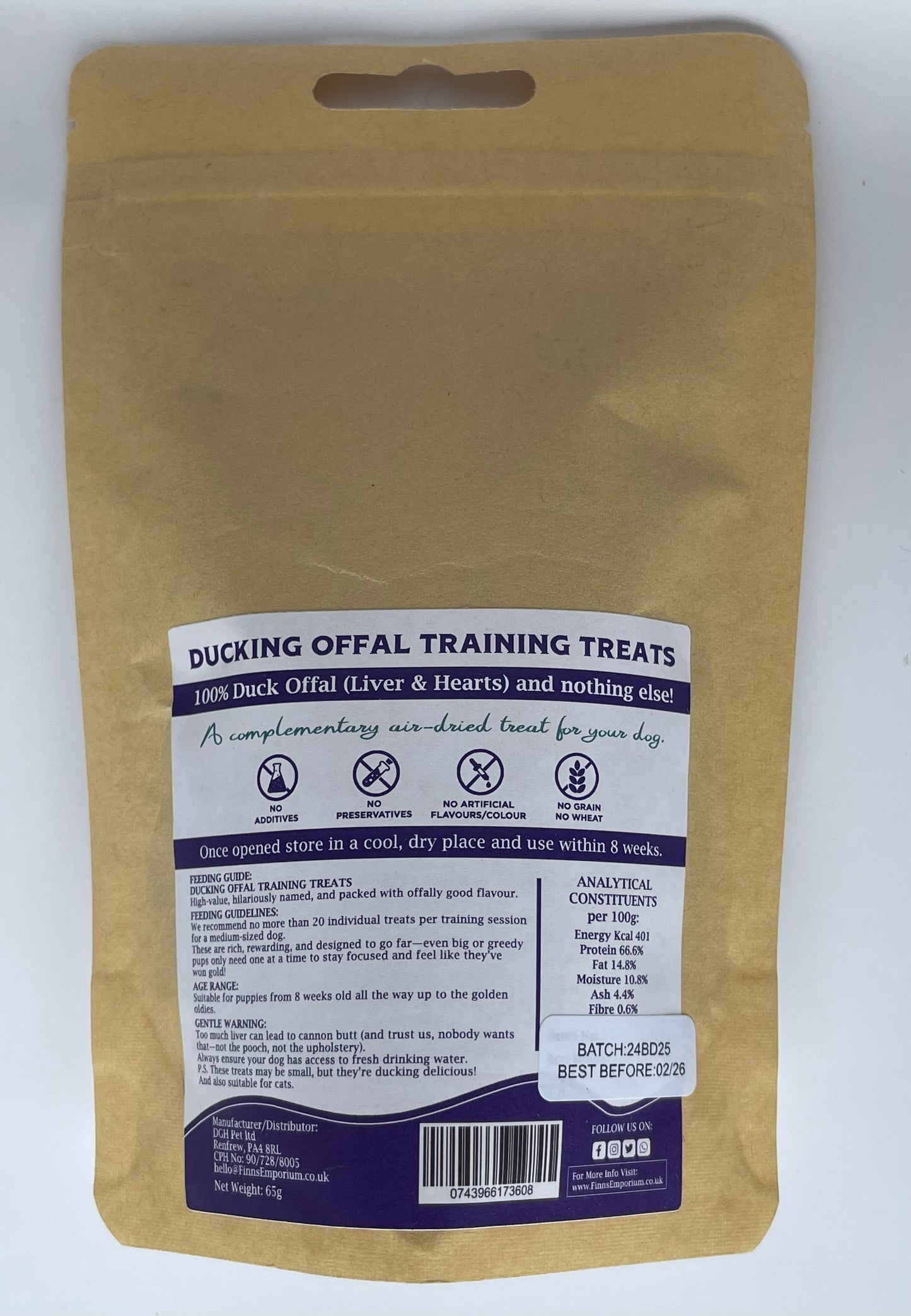 Finn's Emporium Ducking Offal Training Treats (65g)