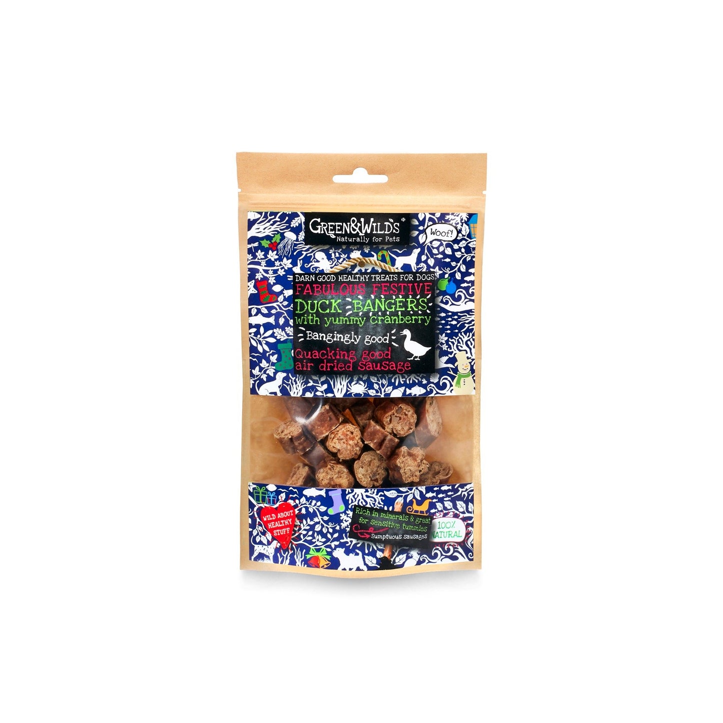 Green & Wild's Duck & Cranberry Christmas Bangers (75g)