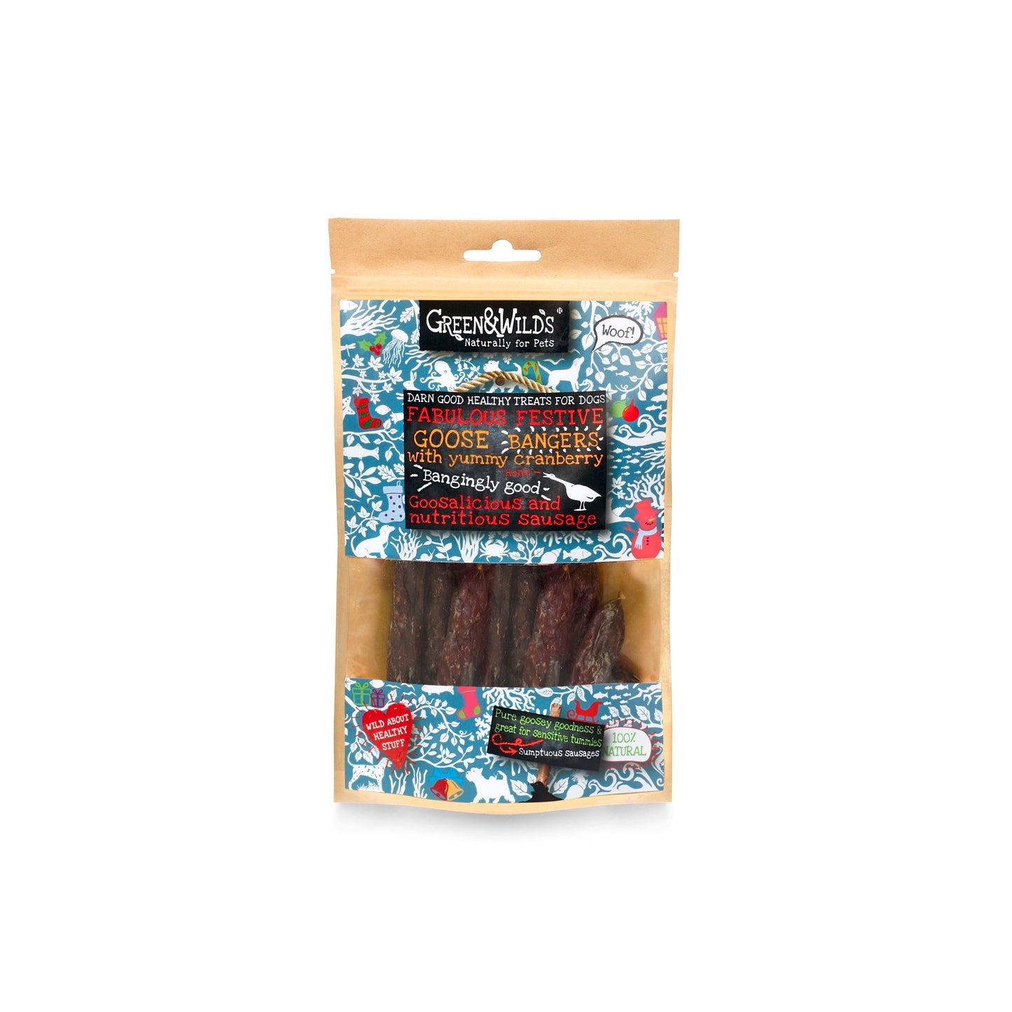 Green & Wild's Goose & Cranberry Christmas Bangers (75g)