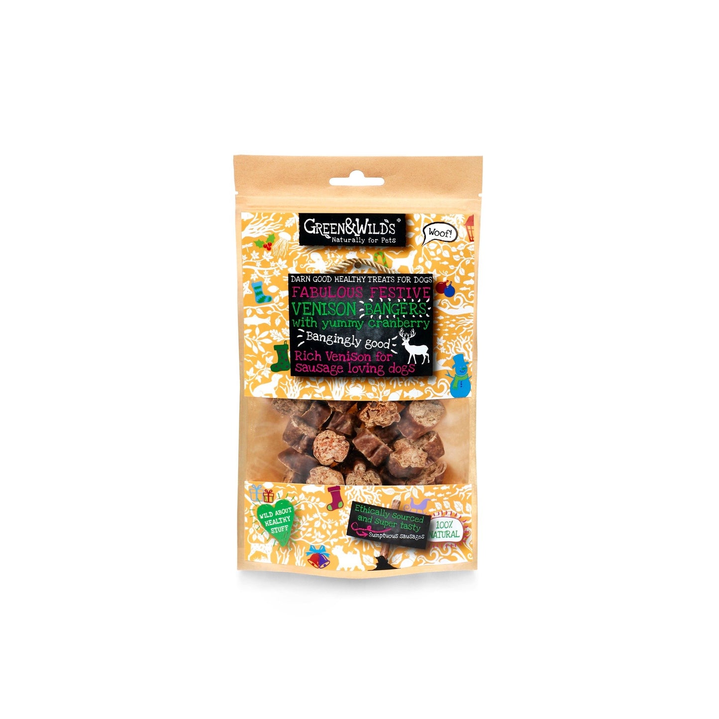 Green & Wild's Venison & Cranberry Christmas Bangers (75g)