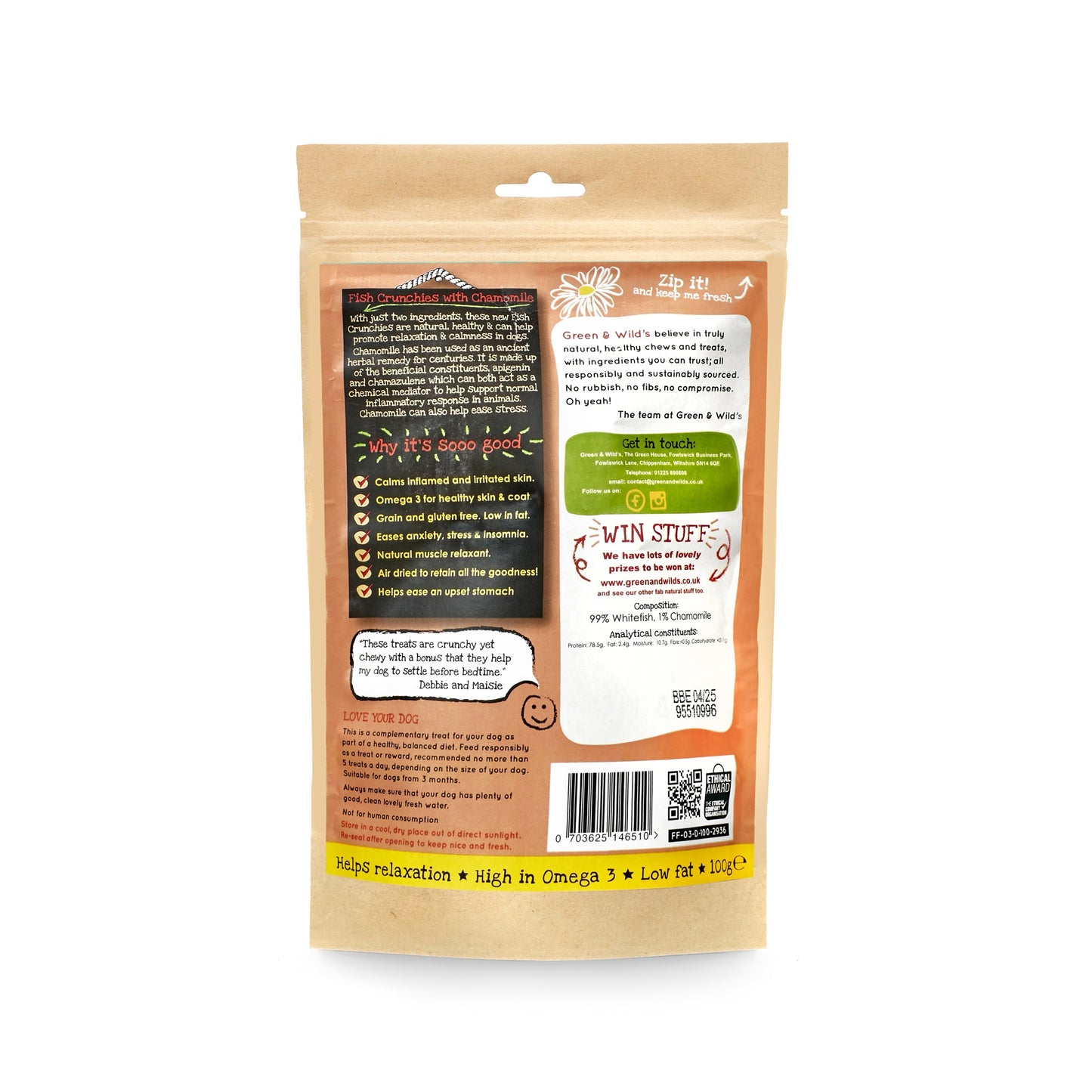 Green and Wild's Fish Crunchies with Chamomile 100g