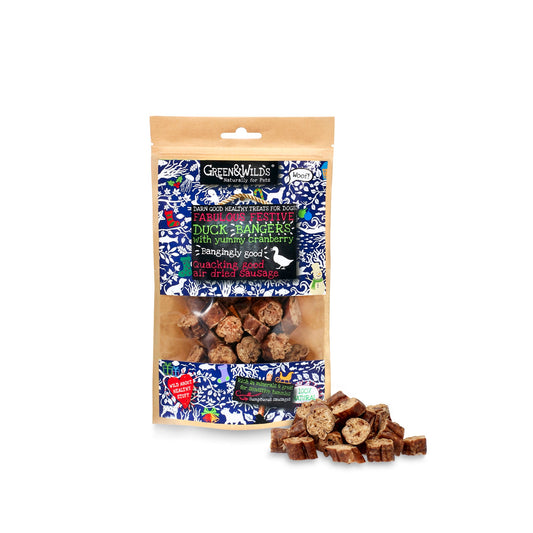 Green & Wild's Duck & Cranberry Christmas Bangers (75g)