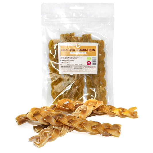 JR Pet Products Braided Camel Skin (Pack of 5)