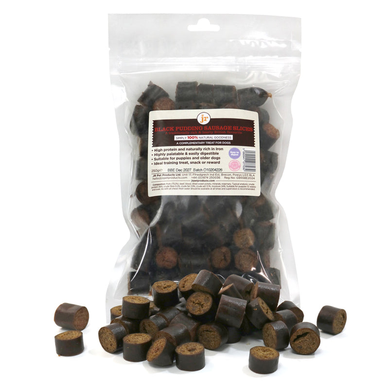 JR Pet Products Premium British Black Pudding Sausage Slices 250g