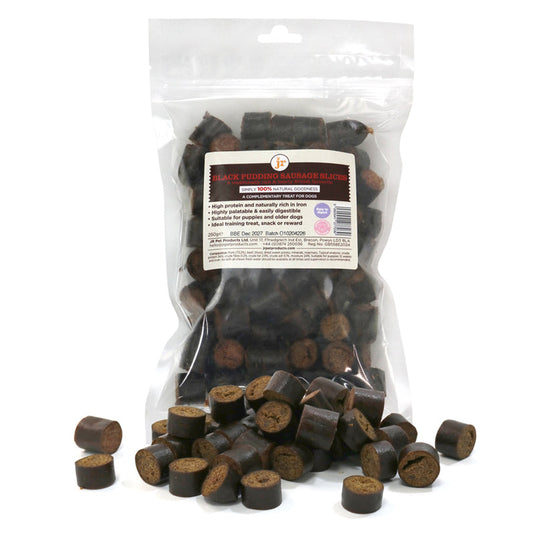 JR Pet Products Premium British Black Pudding Sausage Slices 250g