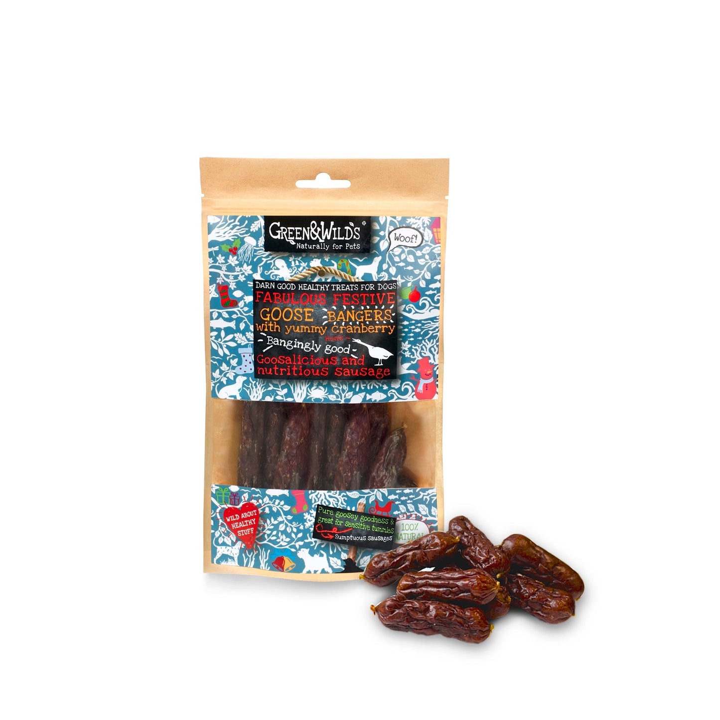 Green & Wild's Goose & Cranberry Christmas Bangers (75g)