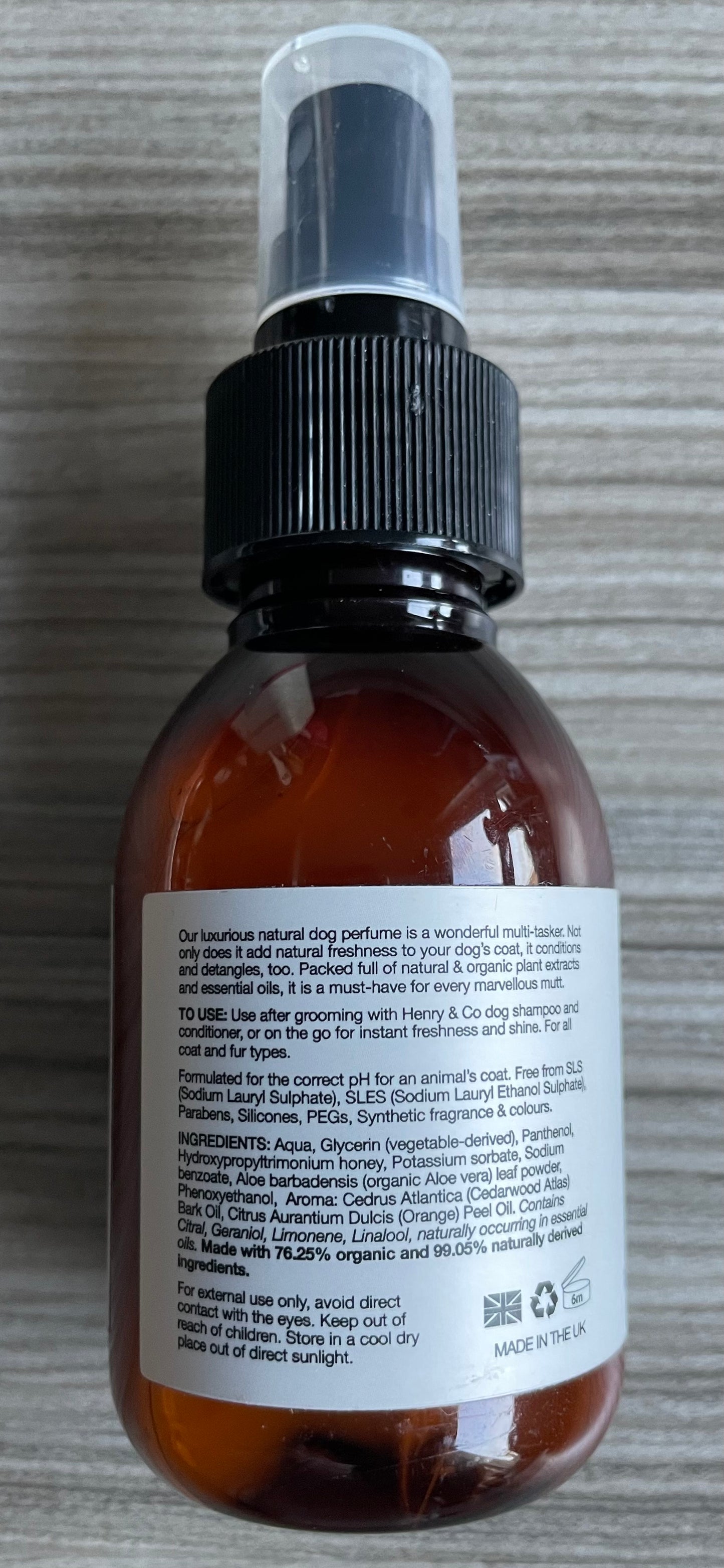 Revitalising Cedarwood & Orange Natural Fragrance for Dogs by Henry & Co 100ml