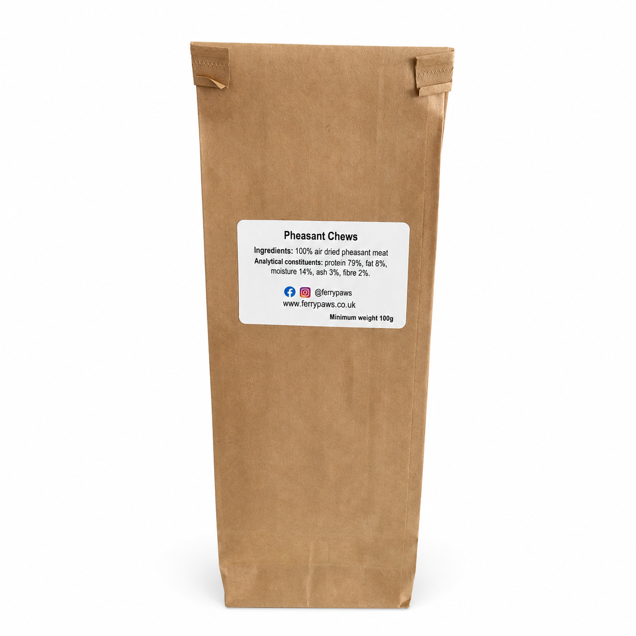 Ferry Paws' Pheasant Chews (100g) - any 3 for £12!