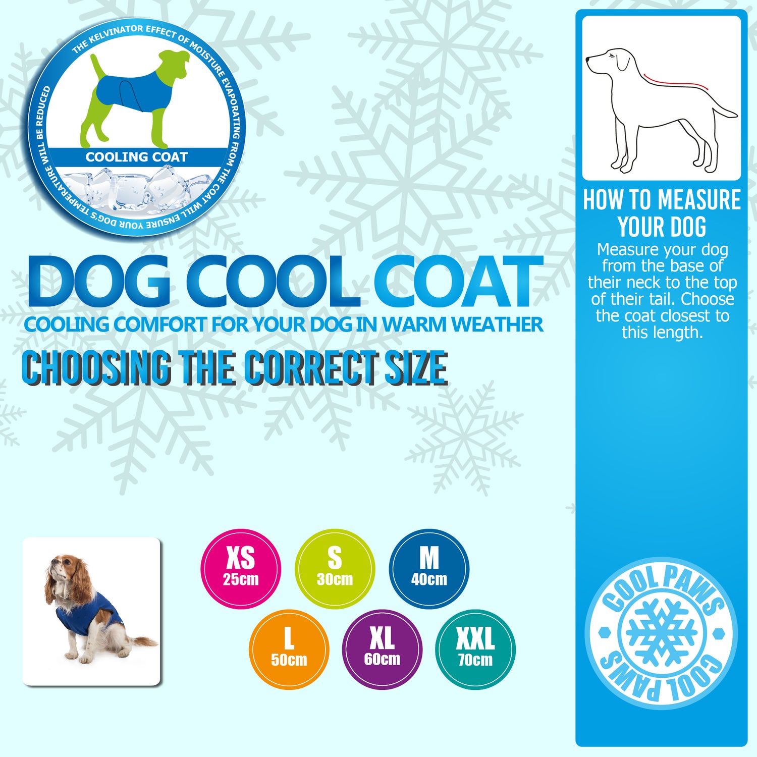 Ancol cooling dog coat sizing guide