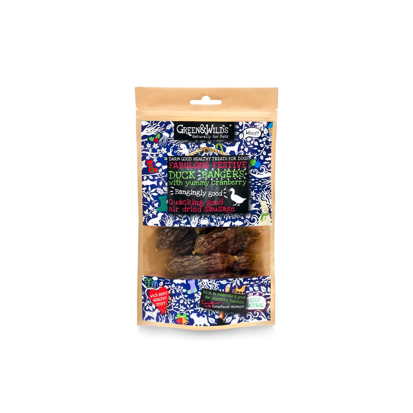 Green & Wild's Duck & Cranberry Christmas Bangers (75g)