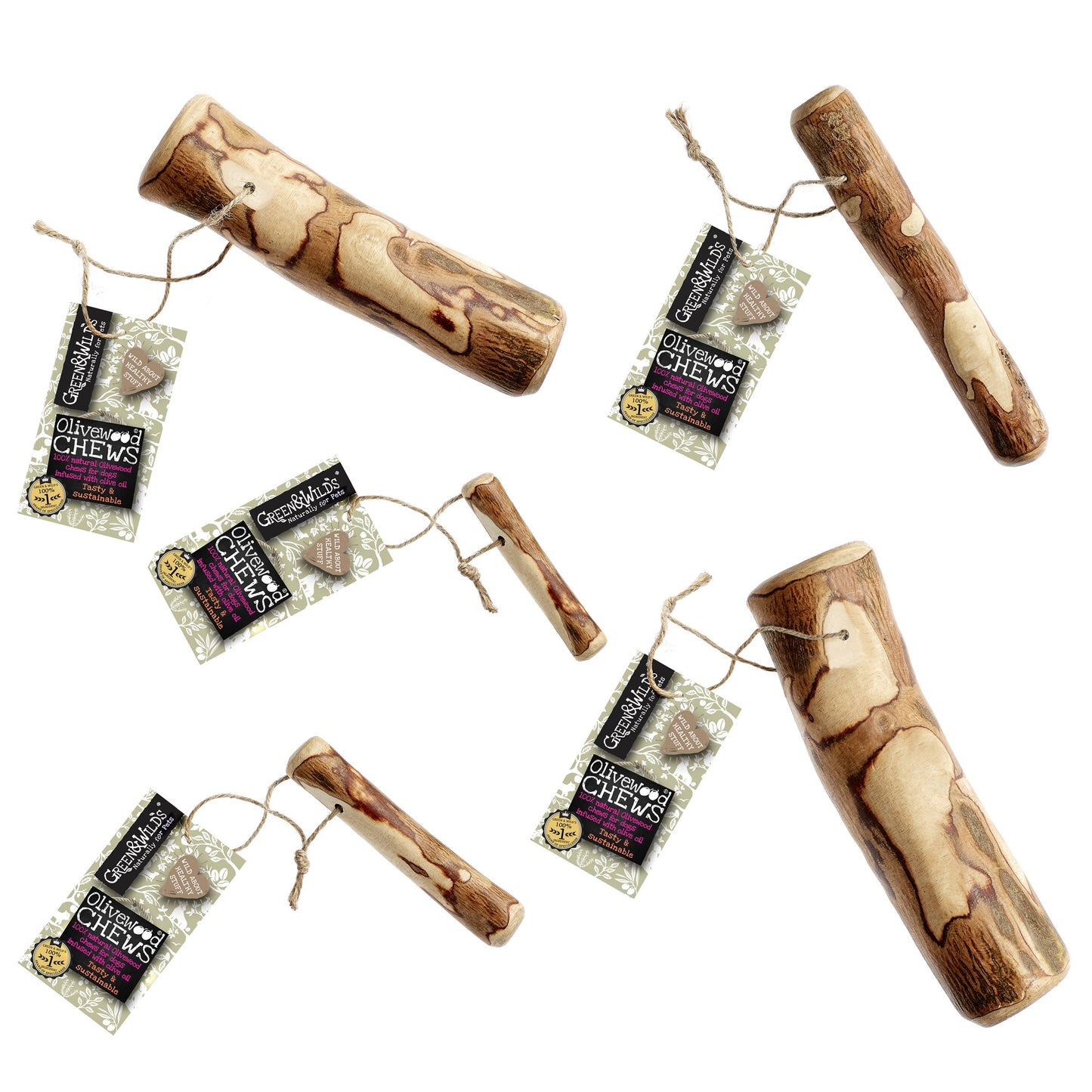 Green and Wild's Olivewood Chew - Puppy/Small/Medium/Large
