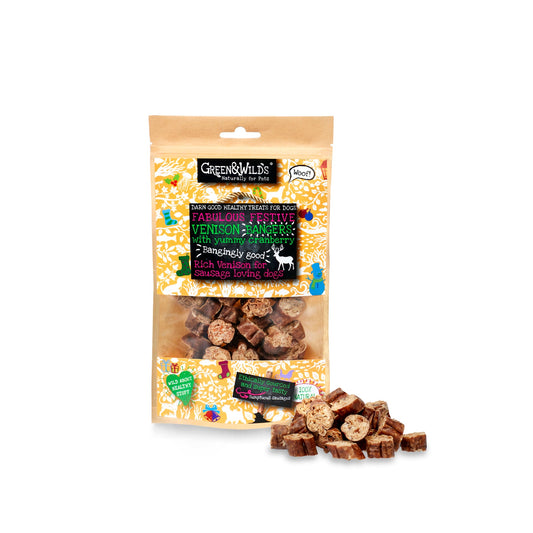 Green & Wild's Venison & Cranberry Christmas Bangers (75g)