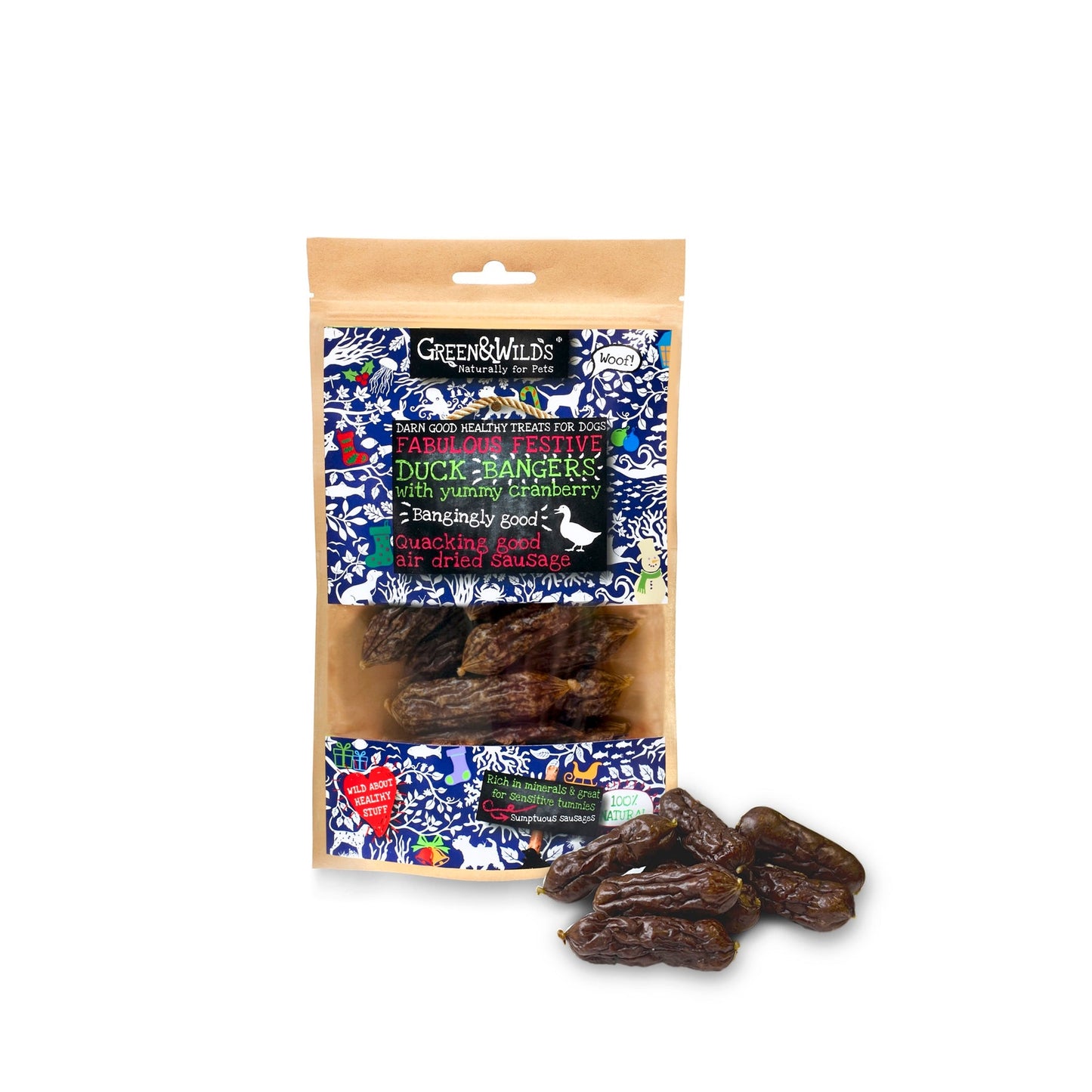 Green & Wild's Duck & Cranberry Christmas Bangers (75g)